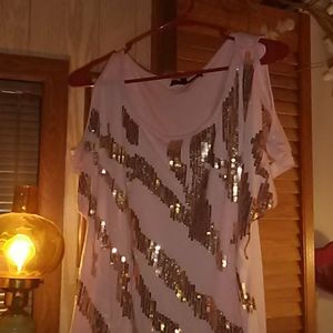 "almost famous" sequenced cotton top